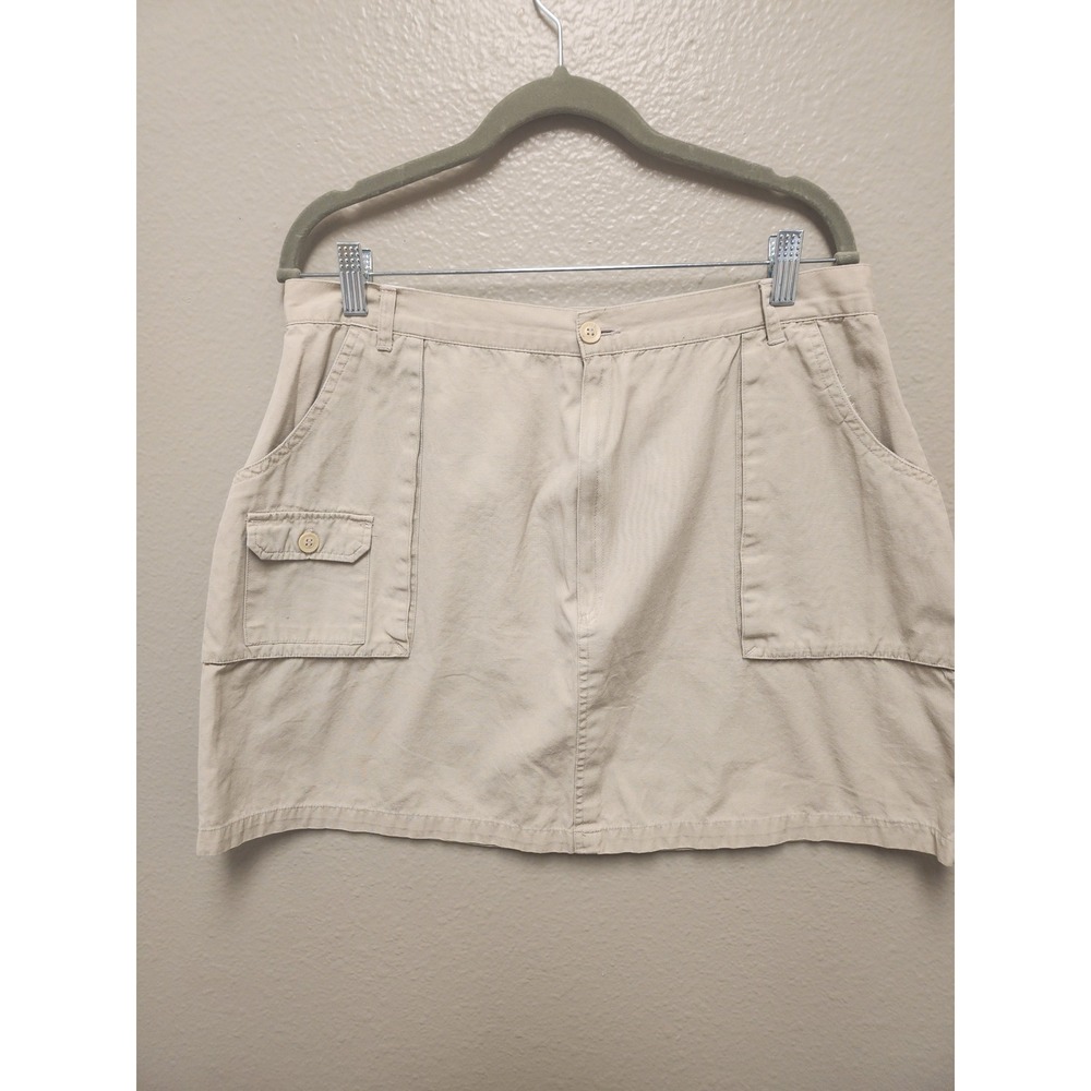 Abercrombie & Fitch Khaki Cargo Mini Skirt Tan Cotton Utility Y2K Size 12